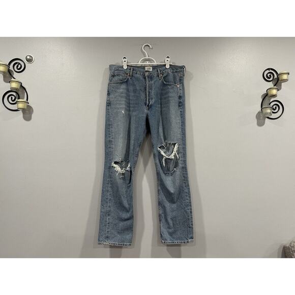 Citizens Of Humanity Charlotte High Rise Straight Distressed Jeans Moondust 31 - Picture 1 of 10